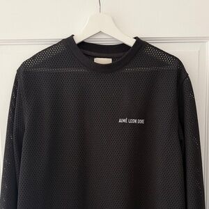 Aimé Leon Dore Black Mesh Knit Top